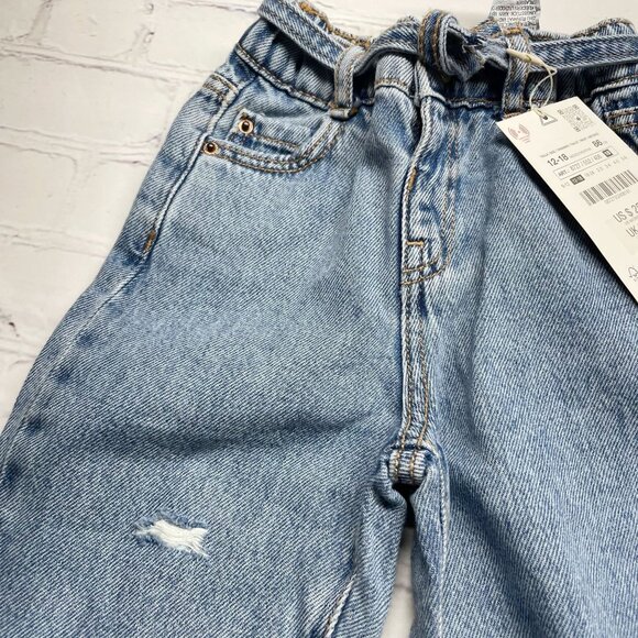 Zara 12-18 month Girls Pointelle Knit Long Sleeve Top + NWT Retro Jeans Bundle - Picture 9 of 10